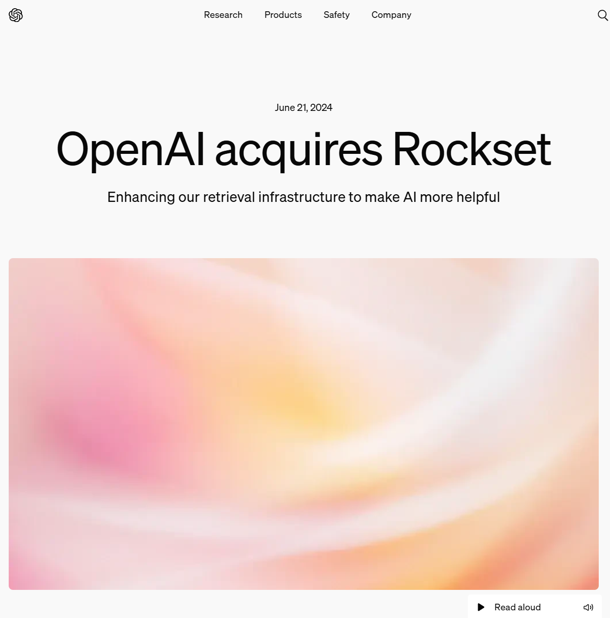 有望发力搜索领域,OpenAI 收购数据库分析公司 Rockset 有望发力搜索领域,OpenAI 收购数据库分析公司 Rockset