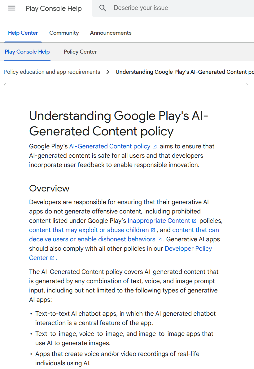 谷歌 Play商店宣布整顿生成式 AI 类 App:必须限制不当内容传播 谷歌 Play商店宣布整顿生成式 AI 类 App:必须限制不当内容传播
