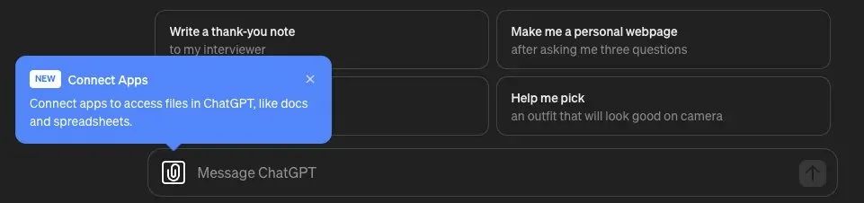 ChatGPT 新功能上线:聊天时可直接选择 OneDrive 等网盘文件 ChatGPT 新功能上线:聊天时可直接选择 OneDrive 等网盘文件