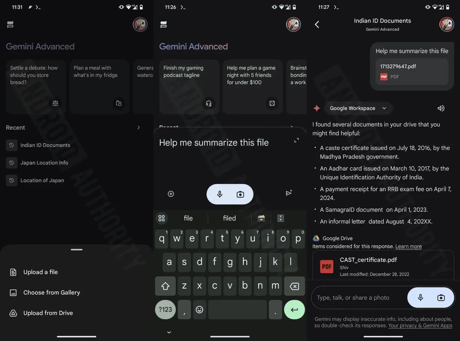 安卓Gemini新增PDF上传和文本选择功能